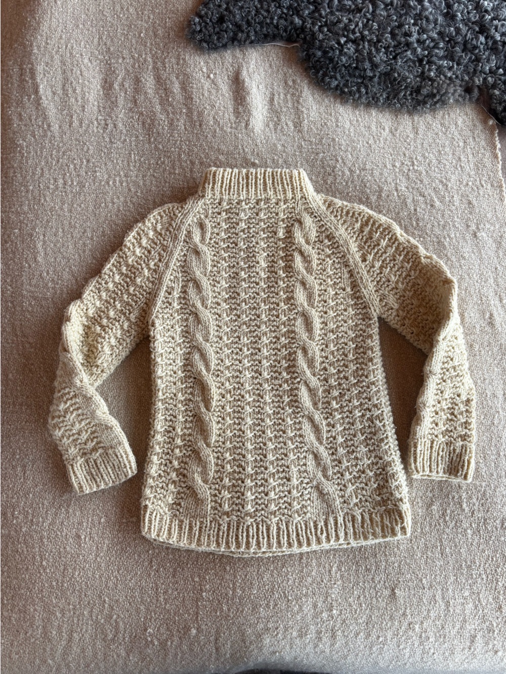 Vintage Hand Knit Wool Fisherman Sweater - Picture 2 of 4